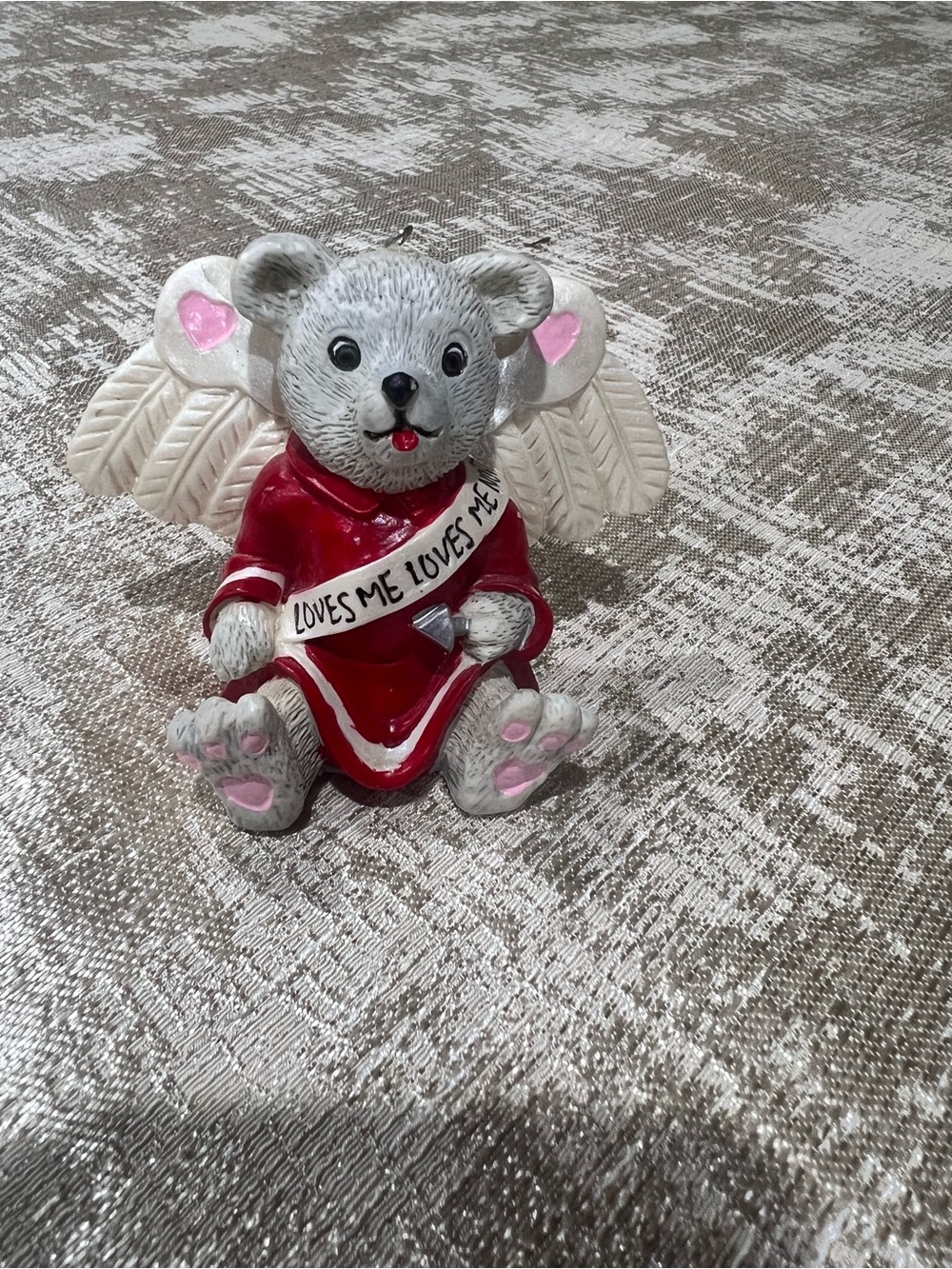 Vintage Claire's Ornaments Valentine's Day Cupid Bear Loves Me Loves Me Not